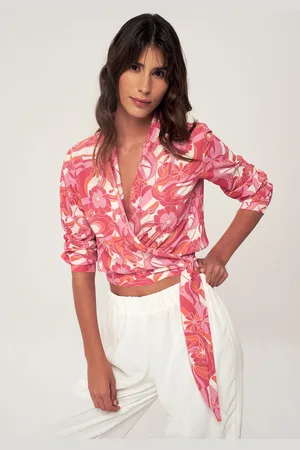 HERITA Crop-blouse met bloemenmotief