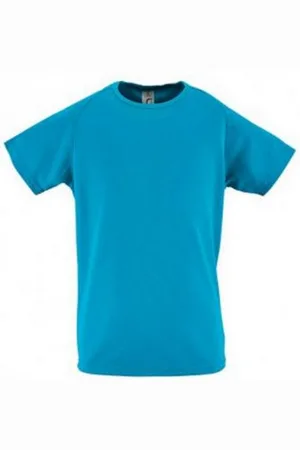 Sols Kinderen/Kinderen Sportief Unisex T-Shirt met korte mouwen (Aqua)