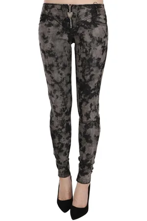 Roberto Cavalli Vervaagde Skinny Denim Broek Met Lage Taille