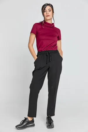 Conquista Zwarte crêpe broek van
