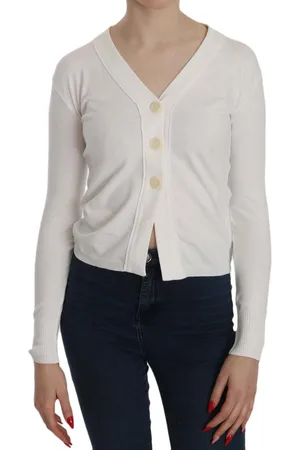Byblos Prachtige V-hals Lange Mouw Cropped Vest Blouse