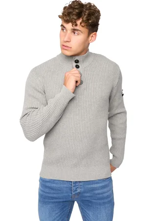 Crosshatch Heren Wellburys grof gebreide trui (Grijze Mergel)