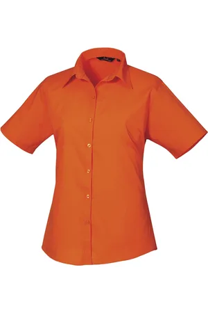Premier Popeline blouse met korte mouwen / Gewoon werkoverhemd