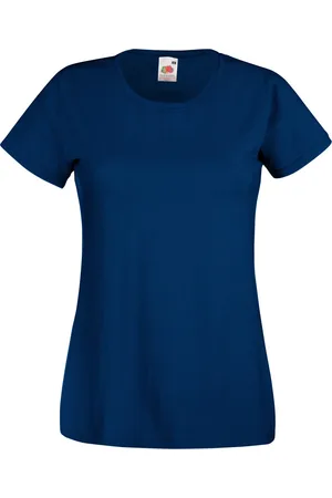 Fruit Of The Loom Dames/vrouwen Lady-Fit Valueweight Short Sleeve T-Shirt (Pak van 5) (Marine)