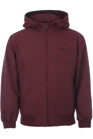 Fred Perry Brentham gewatteerd jack met capuchon voor heren, bordeauxrood