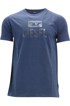 Diesel Monotoon logo marineblauw T-shirt