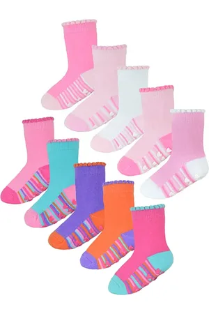 Sock Snob Set van 10 antislip-hiel- en teensokken voor babymeisjes - Stijl 2