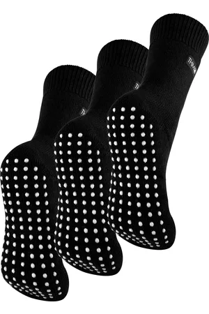 THMO 3 paar multiverpakking dames fleece pantoffelsokken | | Ademende Crew Indoor Thermische Sokken met Grip