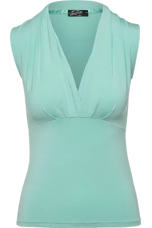 Conquista Aqua mouwloze faux overslagtop