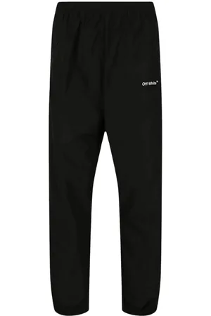OFF-WHITE Gebroken witte Diag Outline trainingsbroek, zwarte joggingbroek