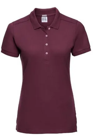 Russell Athletic Russell Dames/dames Stretch Short Sleeve Polo Shirt (Bourgondië)