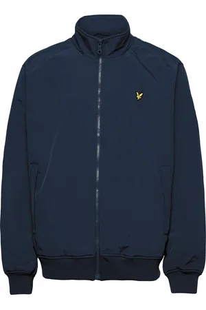 Lyle & Scott Fleece gevoerde marine jas met trechterhals