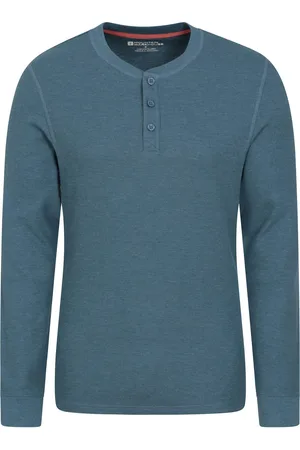 Mountain Warehouse Heren Selby Wafel Henley T-Shirt (Benzine)