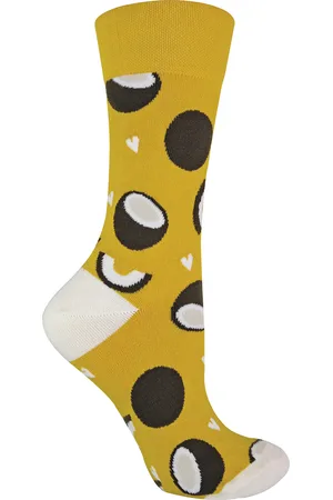 Sock Snob Dames nieuwe katoenen sokken met fruitpatroon - Kokosnoot