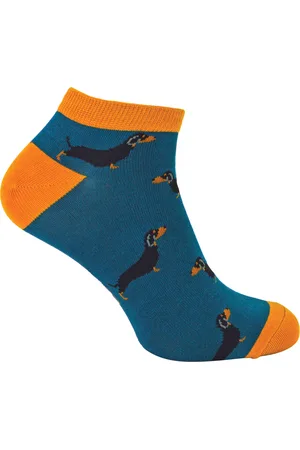 Mr Heron BamboeAnimal Trainersokken voor heren - Sausage Dog (Groenblauw)