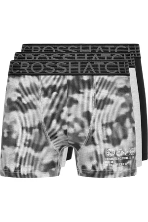 Crosshatch Heren Guillemot Boxershorts (Set van 3) (Grijze Mergel)