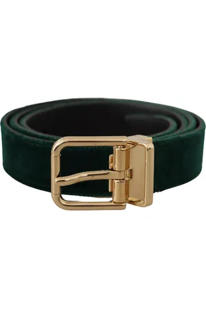 Dolce & Gabbana Opvallende Fluwelen Gouden Metalen Logoriem