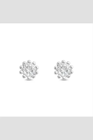 Luxenter Oorbellen, 925 sterling zilver met schelp en glanzende zirkonia, gerhodineerd afgewerkt