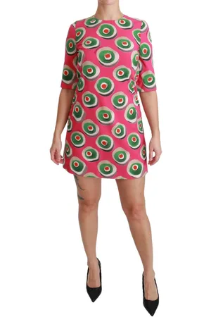 Dolce & Gabbana Sicilie Cup Cake Print Zijden Jurk