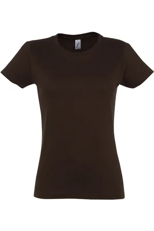 Sols Dames/dames Imperial Heavy Short Sleeve T-Shirt (Chocolade)