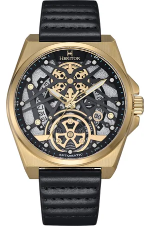 heritor automatic Romero leren band horloge