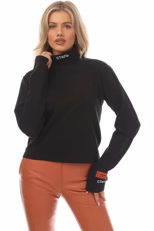 Heron Preston Dames CTNMB Rollneck T-shirt met lange mouwen in Zwart-Wit