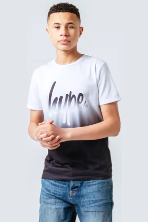 Hype Junior Mono Fade T-shirt voor jongens in wit zwart