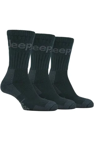 Jeep Heren 3 paar Cushion Sole Hiking werksokken - Groente