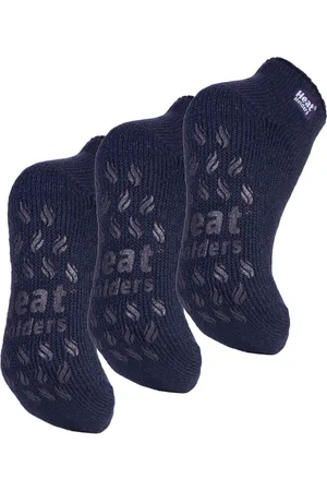 Heat Holders 3 Paar Multiverpakking Dames Enkelpantoffelsokken | | Fleece laag uitgesneden pluizige damessokken met grijpers - Diepste Pruimen
