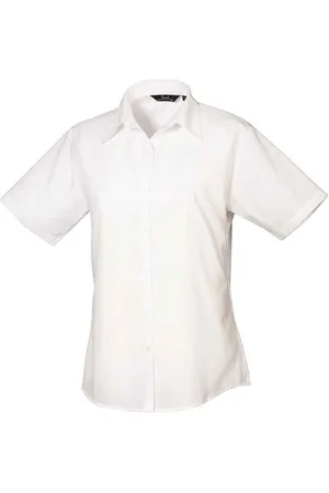 Premier Dames/Dames Popeline Blouse met Korte Mouwen