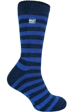 Heat Holders Thermische pantoffelsokken voor heren - Blauwe / Marine -streep