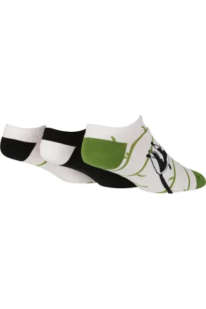 Wild Feet Wild Feet - Set van 3 sneakersokken voor heren | Nieuwigheid - Lemur