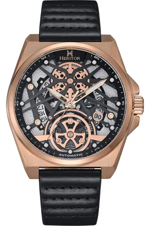 heritor automatic Romero leren band horloge