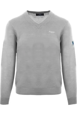 Aquascutum V-hals grijze pull-over trui