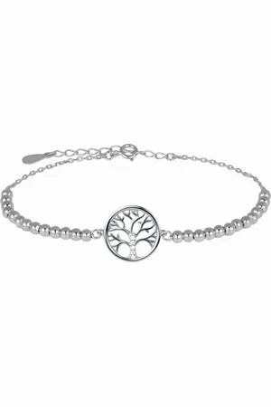 Luxenter Armband, 925 sterling en gerhodineerde glanzende zirkonia, levensboom