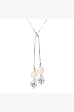 Diadema Ketting ketting duo verse verse watercultuur kralen 6-7 mm rozen, preciosa kristal en 925