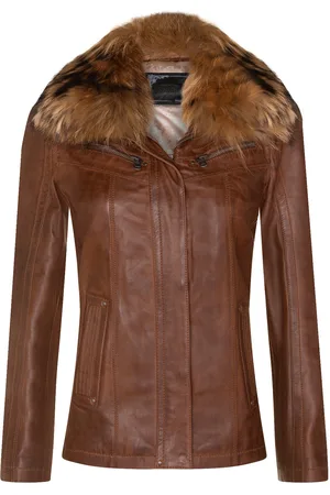 Infinity Dames slim fit leren parkerjack-Millom