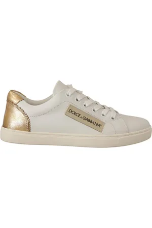Dolce & Gabbana Prachtige Gouden Leren Lage Sneakers