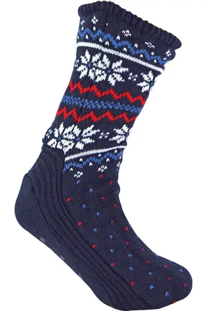 Sock Snob Winter warme kerstbootie-sokken voor heren - Marine Fairisle