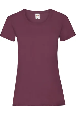 Fruit Of The Loom Dames/vrouwen Lady-Fit Valueweight Short Sleeve T-Shirt (Pak van 5) (Bourgondië)