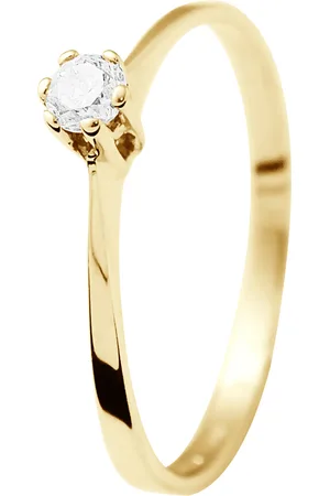 Diadema Solitaire Diamond 0,10 Cts 4 Claws Geel Goud 18 Karaat