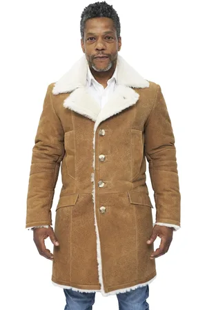 Infinity Heren warme schapenvacht trenchcoat-Managua