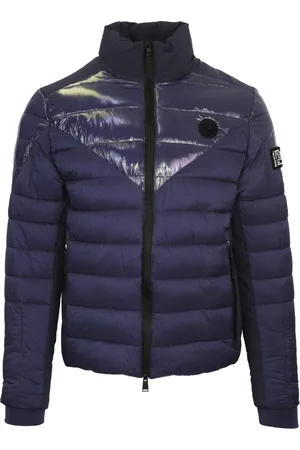 Philipp Plein Plain Quilted Navy Blue Jacket