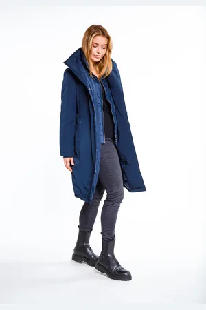 Dreimaster Winterjas stormwolk Dames donker marine