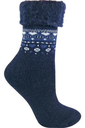 Sock Snob Thermische bedsokken voor dames Een maat - Indigo