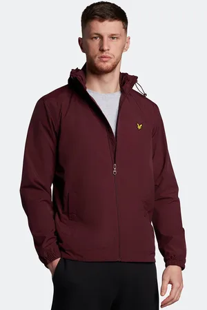 Lyle & Scott Jack met rits en capuchon in bordeauxrood