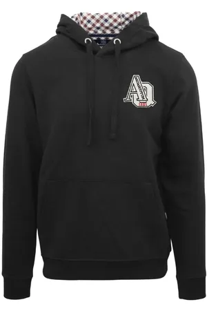 Aquascutum AQ 1851 Patch Logo Black Hoodie