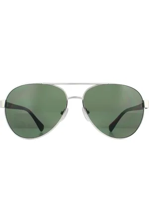 Calvin Klein Aviator Mens Silver Green Zonnebril