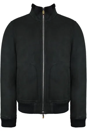 Hackett Hackett Mayfair Shearling heren donker chocolade bomberjack
