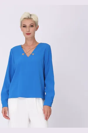 Smart & Joy V -neck blouse en decoratieve ketting